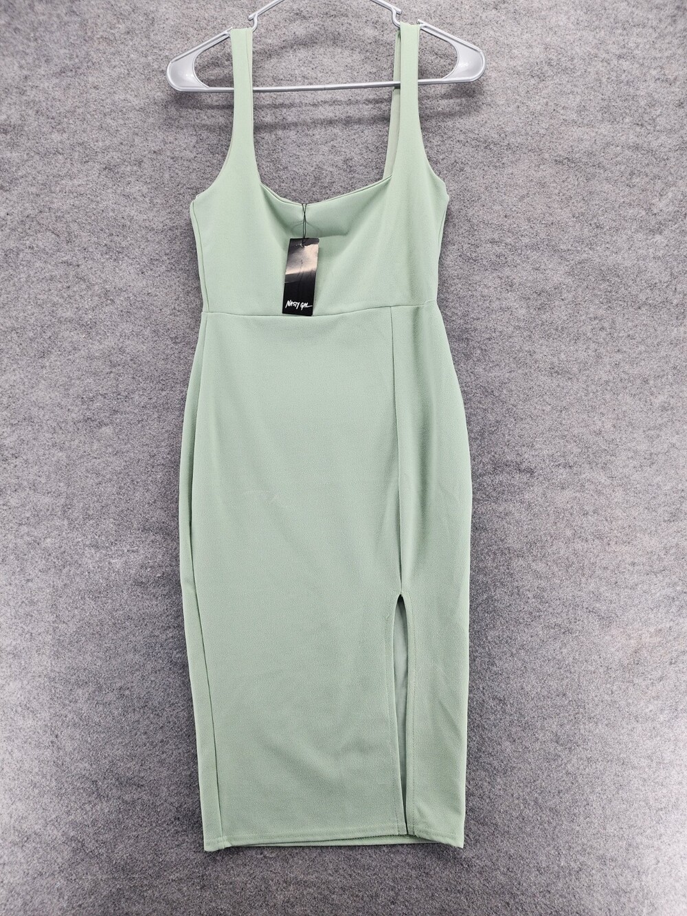 Nastygal Dress Womens 6 Squarin to Go Midi Green